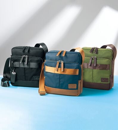 「＜クロコダイル＞パルス付きアクティブショルダー（メンズショルダーバッグ）」