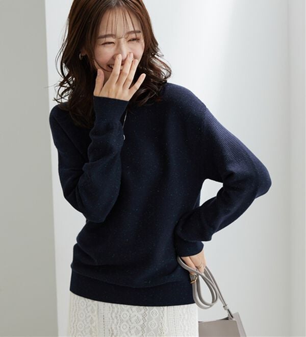 BELLUNA（ベルーナ）の「ラメ調もちもちニットプルオーバー（ニット・セーター）」｜詳細画像