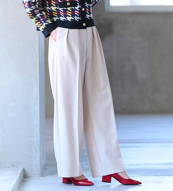 クリスマスSale✴未使用！アヤン暖ったかウールワイドパンツ ウール調2タックワイドパンツ - ベルーナ【公式】