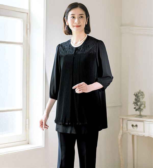 ルフラン（ルフラン）の「レース使いプリーツチュニック（ブラックフォーマル（喪服・礼服））」｜1