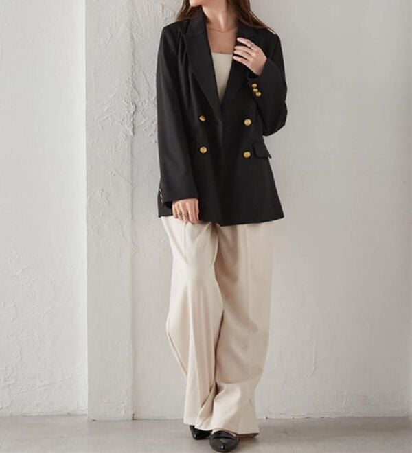 RANAN（ラナン）の「洗える！ゴールド調ボタンWテーラードジャケット（テーラードジャケット）」｜詳細画像