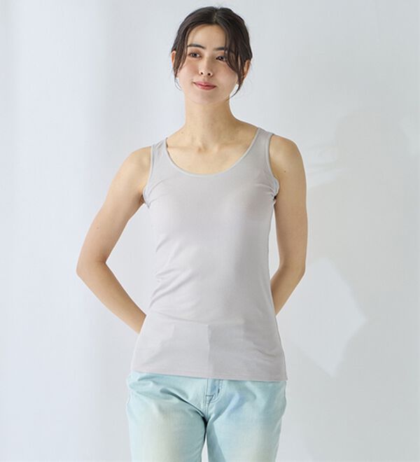 LAVIENNE（ラヴィエンヌ）の「【汗かきさん必見！】涼感サラッと快適汗取りタンクトップインナー＜さらりラボ＞（肌着・インナーウェア）」｜詳細画像