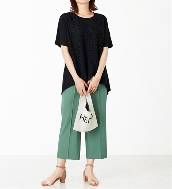 BELLUNA（ベルーナ）の「【Ｌａｇｒｉｌｕａ】異素材レース切替プルオーバー（カットソー）」｜詳細画像