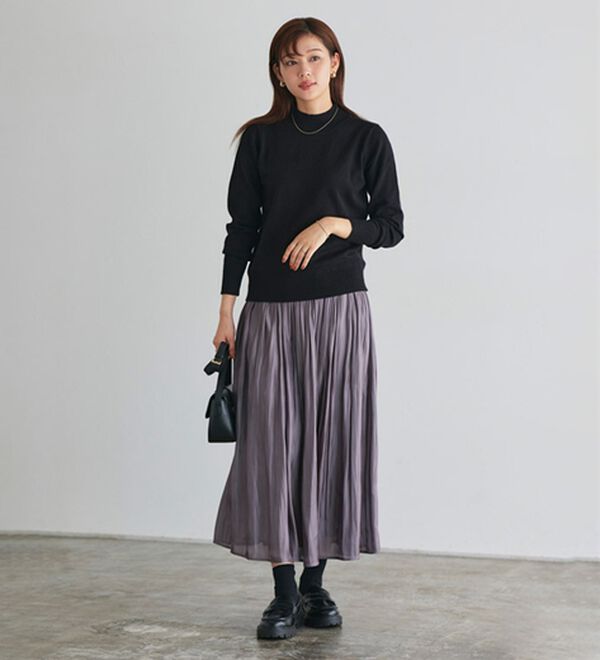 Pierrot（ピエロ）の「【Ｍ～３Ｌ】プレミアムカシミヤタッチハイネックニット（ニット・セーター）」｜詳細画像