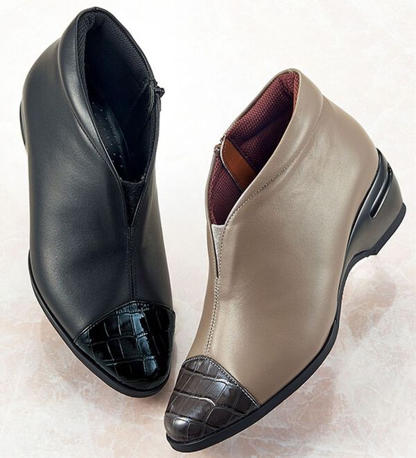 ルフラン（ルフラン）の「外反母趾対応　５Ｅ型押しコンビ　美脚ブーティ（ブーツ）」｜詳細画像