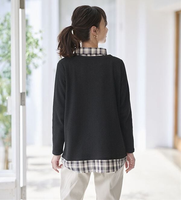 BELLUNA（ベルーナ）の「異素材重ね着風チュニック（チュニック）」｜詳細画像