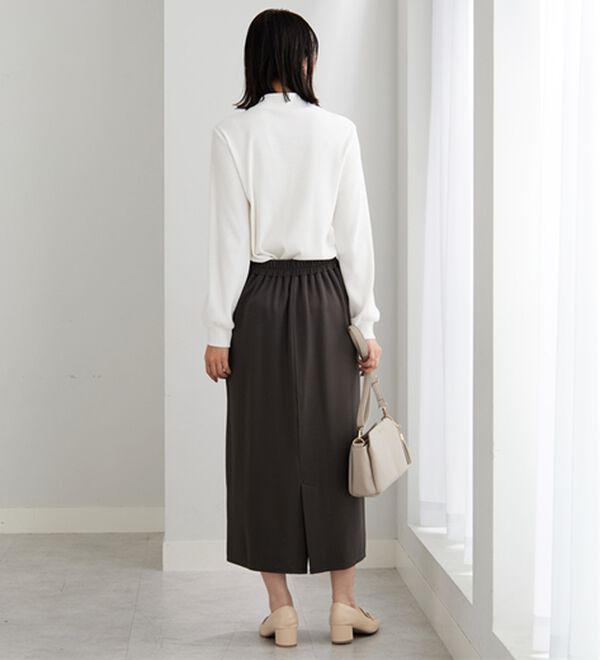 BELLUNA（ベルーナ）の「裏起毛素材ふくれジャカードナロースカート（ロングスカート）」｜詳細画像