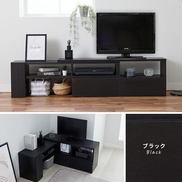 iellio（イエリオ）の「お買得！伸縮できるおしゃれなテレビ台＜テレビボード・コーナーテレビ台・伸縮テレビ台・スライドテレビ台・大量収納・コスパ＞（リビング収納）」｜詳細画像