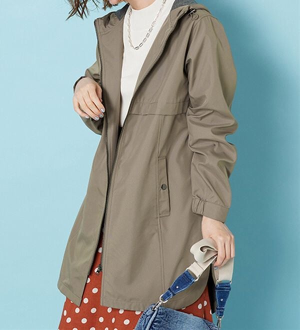 BELLUNA（ベルーナ）の「はっ水加工ボンディング素材ロング丈パーカー（ハーフコート）」｜詳細画像