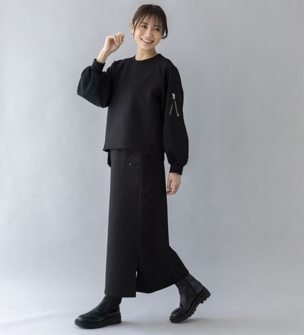 BELLUNA（ベルーナ）の「【ＳＭＡＲＴ　ＥＣＯ　ＪＥＲＳＥＹ】異素材切替プルオーバー（カットソー）」｜詳細画像