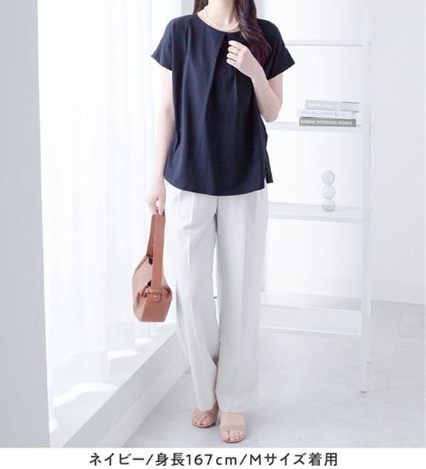 alotta（アロッタ）の「ひんやりタックデザインＴシャツ（カットソー）」｜詳細画像