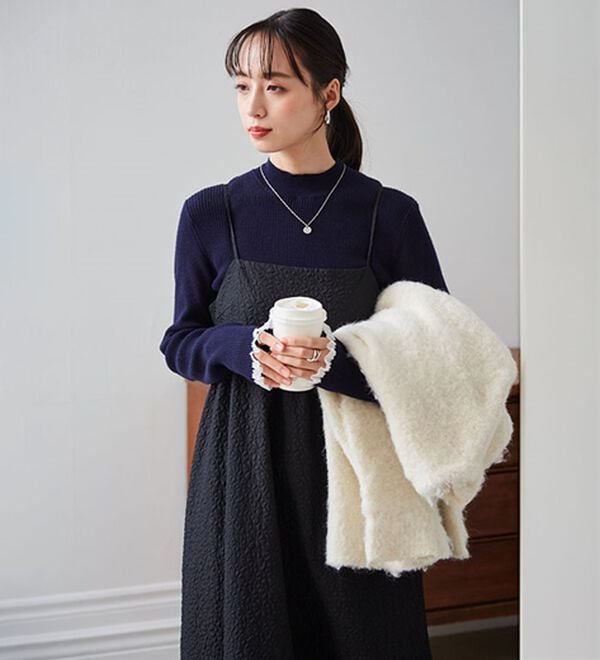 RANAN（ラナン）の「【春色追加】シアーフリル袖ハイネックリブニット（ニット・セーター）」｜詳細画像