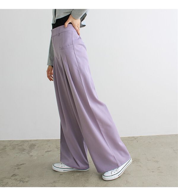 GeeRA（ジーラ）の「フロントポケットタックワイドパンツ（ワイドパンツ・ガウチョ）」｜詳細画像