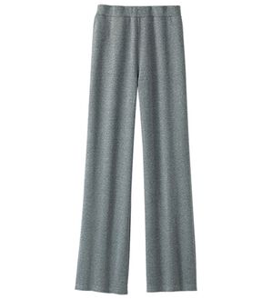 BELLUNA（ベルーナ）の「やわらかニットジャカードワイドパンツ（ワイドパンツ・ガウチョ）」｜杢グレー
