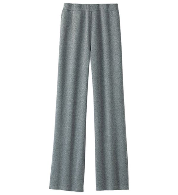 BELLUNA（ベルーナ）の「やわらかニットジャカードワイドパンツ（ワイドパンツ・ガウチョ）」｜杢グレー