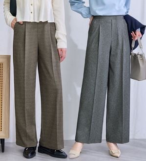 alotta（アロッタ）の「【選べる柄】楽ストレッチ！微起毛セミワイドパンツ（ワイドパンツ・ガウチョ）」｜詳細画像