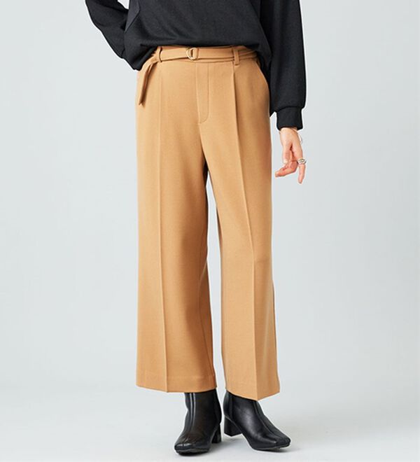BELLUNA（ベルーナ）の「サマ見え（ウォーム）ベルト付ワイドパンツ（ワイドパンツ・ガウチョ）」｜詳細画像