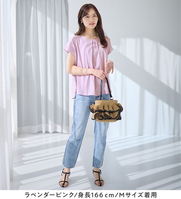 alotta（アロッタ）の「ひんやりタックデザインＴシャツ（カットソー）」｜詳細画像