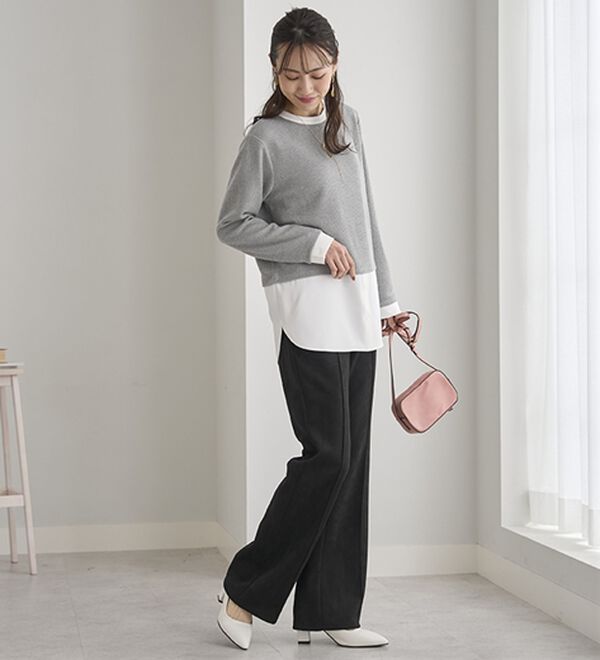 BELLUNA（ベルーナ）の「ストレッチスエード調美脚パンツ（フルレングスパンツ）」｜詳細画像