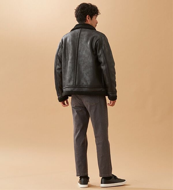 「裏ボアレザー調ジャケット（メンズジャケット）」｜詳細画像