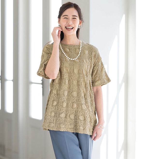 ルフラン（ルフラン）の「着る美人。レースジャカード（カットソー）」｜詳細画像