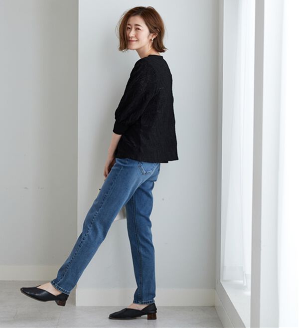 BELLUNA（ベルーナ）の「波柄シアージャカード素材カーディガン（ニットカーディガン）」｜詳細画像