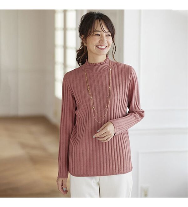 BELLUNA（ベルーナ）の「ウール入りウォッシャブルセーター（ニット・セーター）」｜詳細画像