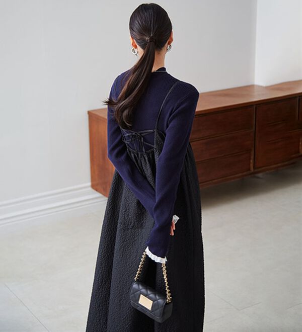 RANAN（ラナン）の「【春色追加】シアーフリル袖ハイネックリブニット（ニット・セーター）」｜詳細画像