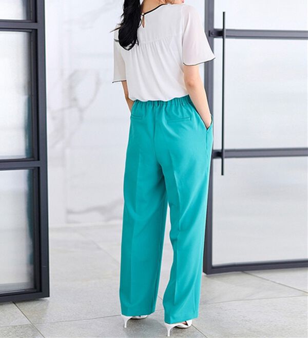 RANAN（ラナン）の「【選べる２丈】機能付！美脚シルエットセンタープレスワイドパンツ（フルレングスパンツ）」｜詳細画像