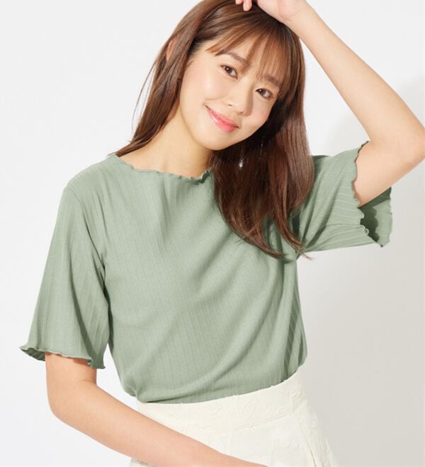 alotta（アロッタ）の「メロウ使いテレコリブＴシャツ（カットソー）」｜詳細画像