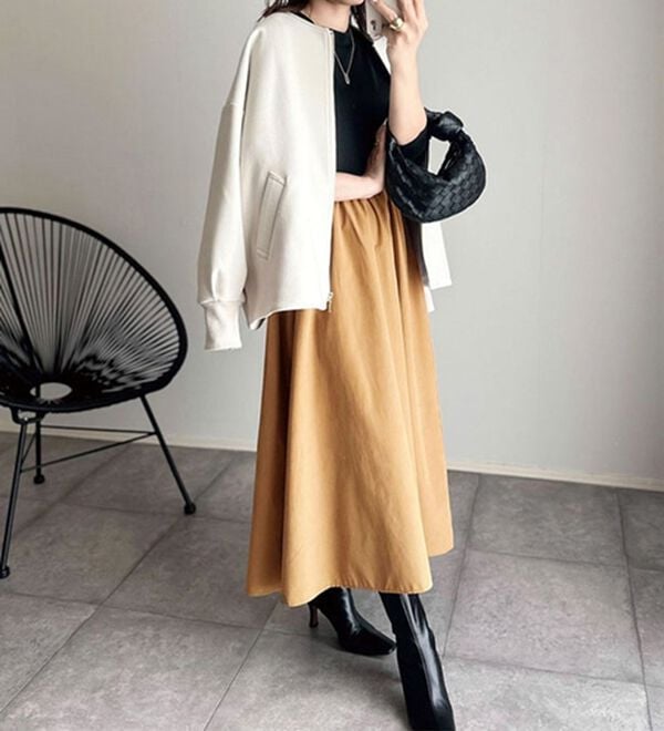 BELLUNA（ベルーナ）の「ドッキングデザインロングワンピース（ドッキングワンピース）」｜詳細画像