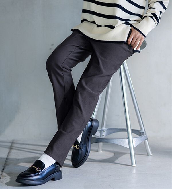 BELLUNA（ベルーナ）の「【選べる裏起毛】静電気防止！ブーツカットヘリンボーンパンツ（フルレングスパンツ）」｜詳細画像