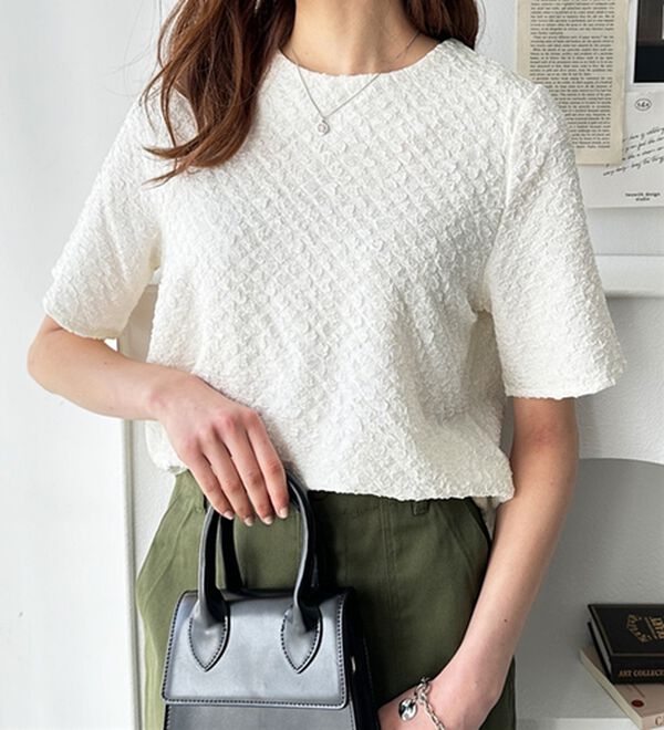 GeeRA（ジーラ）の「ふくれジャカードテクスチャーブラウス（ブラウス）」｜詳細画像