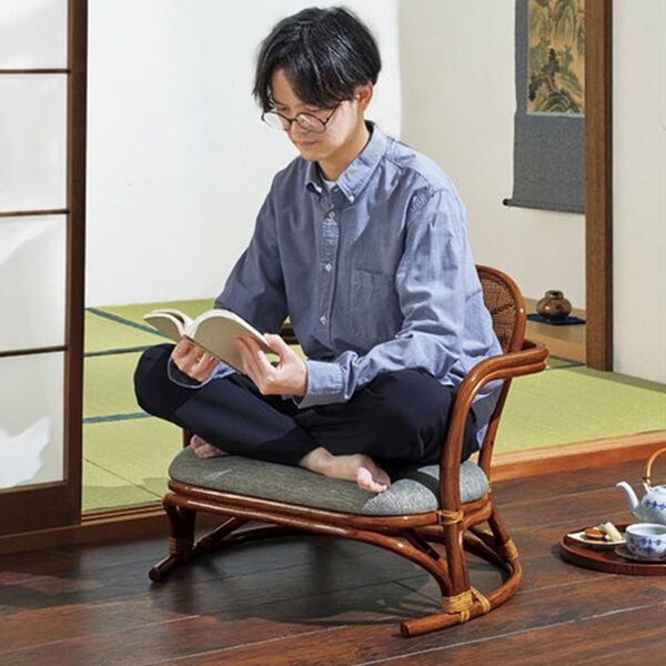 「籐あぐら座椅子（座椅子）」｜詳細画像