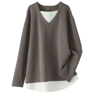 BELLUNA（ベルーナ）の「まるで着る毛布！裏ファー重ね着風チュニック（チュニック）」｜モカ