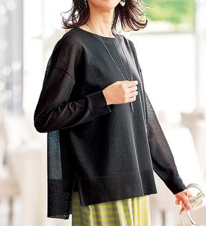 BELLUNA（ベルーナ）の「サラッと爽快！シアー素材ゆったりアンサンブル（アンサンブル）」｜チャコール