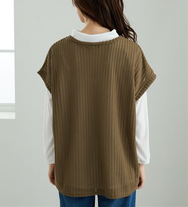 BELLUNA（ベルーナ）の「【インナー付き】透かしドルマンベストアンサンブル（アンサンブル）」｜詳細画像