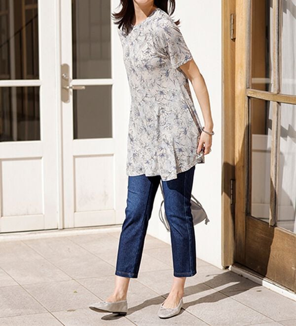 BELLUNA（ベルーナ）の「【接触冷感】フレアーシルエットプリントチュニック（チュニック）」｜詳細画像