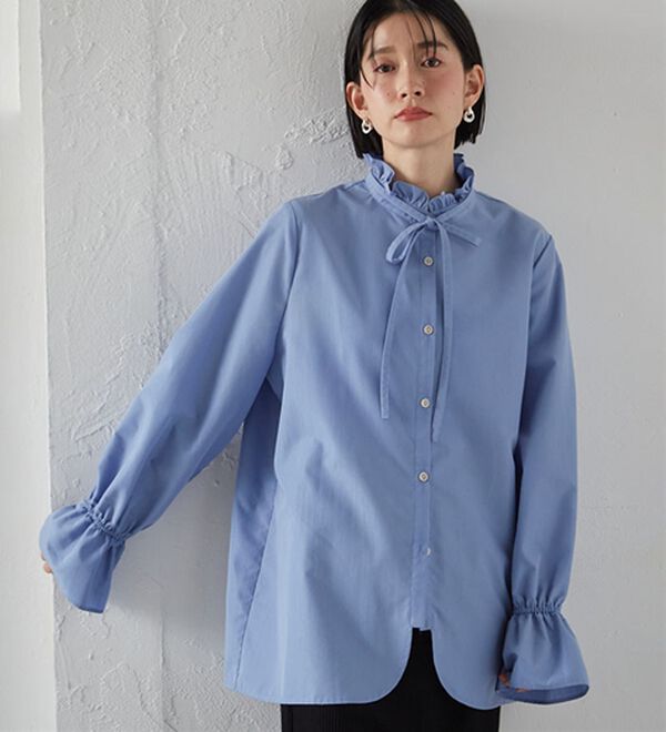 RANAN（ラナン）の「プチフリルリボン付きブラウス（ブラウス）」｜詳細画像