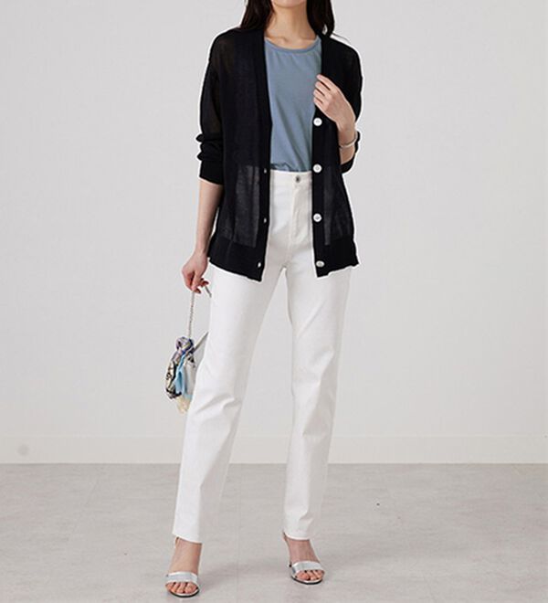 BELLUNA（ベルーナ）の「サラリ速乾！綿サテンストレッチカラーパンツ（フルレングスパンツ）」｜詳細画像