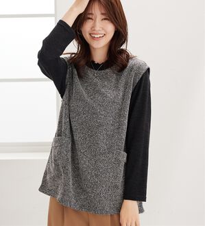 BELLUNA（ベルーナ）の「【2点セット】ブークレ素材ポケットデザインアンサンブル（アンサンブル）」｜詳細画像