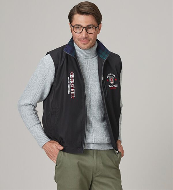「ブランドデザイン裏フリースベスト（メンズベスト）」｜詳細画像
