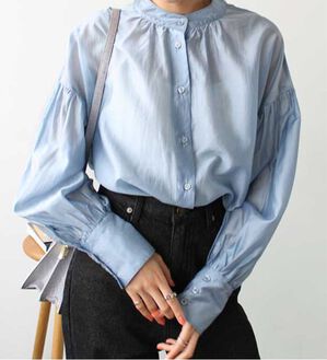GeeRA（ジーラ）の「シアー素材ボリュームスリーブブラウス（ブラウス）」｜詳細画像