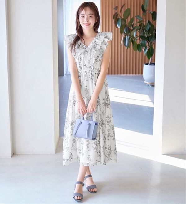 alotta（アロッタ）の「ニュアンス花柄ラッフルデザインワンピース（その他ワンピース）」｜詳細画像