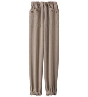 BELLUNA（ベルーナ）の「ツイード調素材コロンパンツ（フルレングスパンツ）」｜モカ