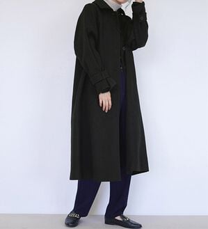 RANAN（ラナン）の「ウール調ステンカラーコート（ロングコート）」｜ブラック