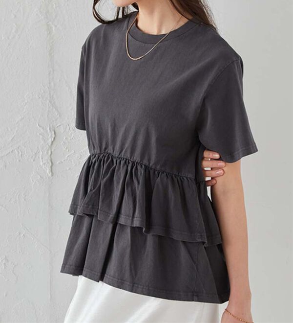 RANAN（ラナン）の「ピグメントフリルトップス（カットソー）」｜詳細画像