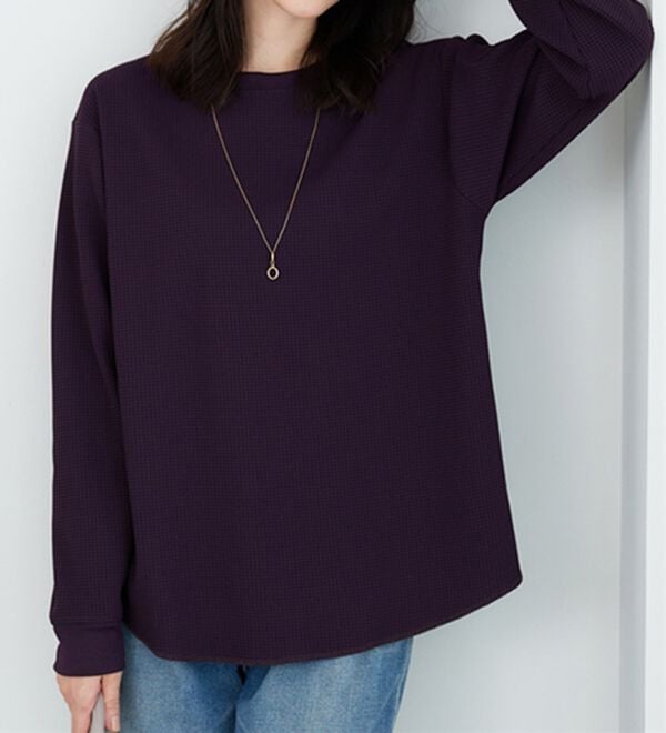 BELLUNA（ベルーナ）の「《快適Ｌａｂ．》 乾きやすい！ドライワッフルプルオーバー（カットソー）」｜詳細画像