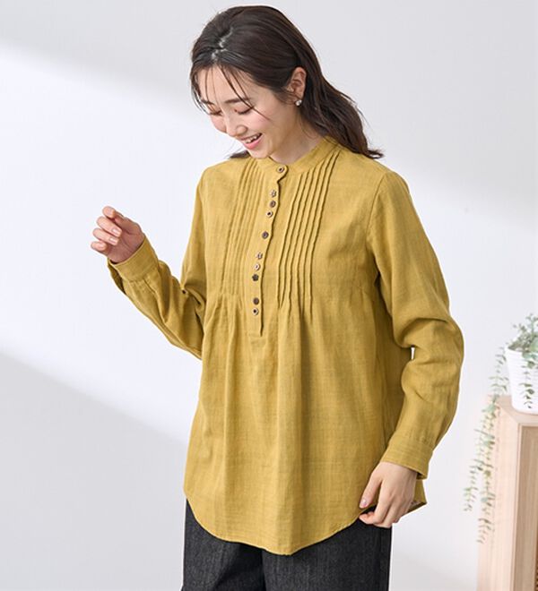 BELLUNA（ベルーナ）の「綿１００％ダブルガーゼオーバーブラウス（ブラウス）」｜詳細画像