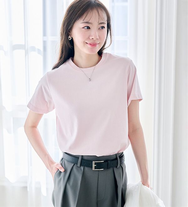 RANAN（ラナン）の「【5つの機能付】ひんやり着回し抜群ベーシックＴシャツ＜選べる着丈＞（Tシャツ）」｜詳細画像